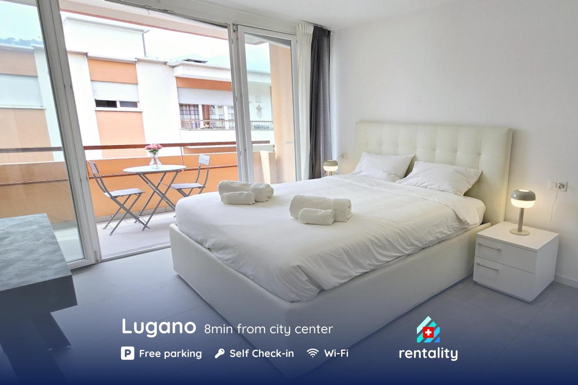 Luxurious 1,5 Apartment With Parking Near Center Lugano Exterior photo